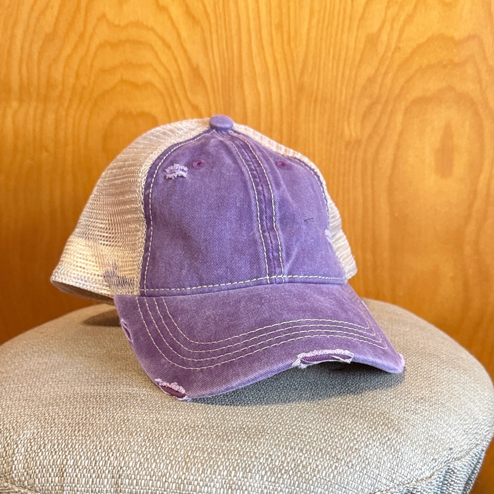 C.C Purple and Cream Mesh Trucker Hat